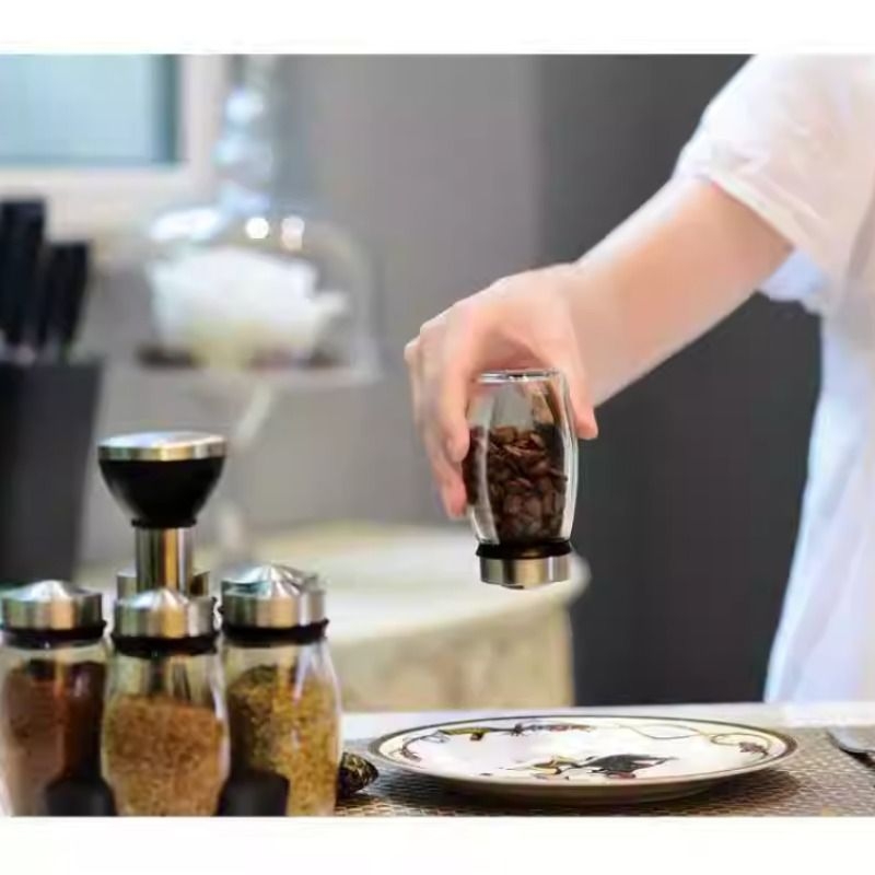 调料盒套装调味罐厨房家用创意旋转调味瓶佐料盒玻璃调料瓶罐