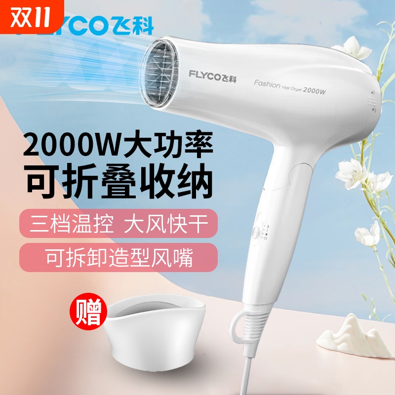 Flyco/飞科电吹风机大功率不伤发可折叠护发吹风筒宿舍学生家用