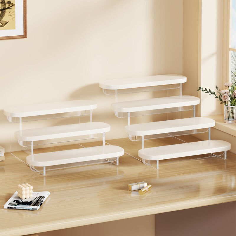 亚克力香水展示架化妆品置物架梳妆台阶梯式多层护肤品收纳架玄关
