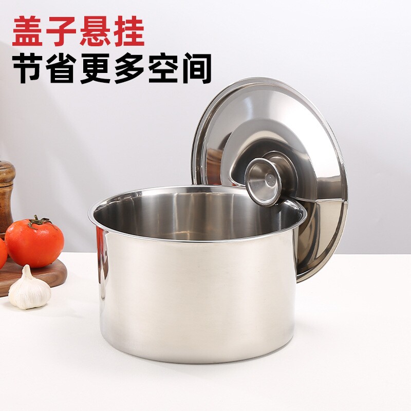 不锈钢桶调料瓶不锈钢调味罐圆形加厚猪油盆带盖家用厨房调料罐