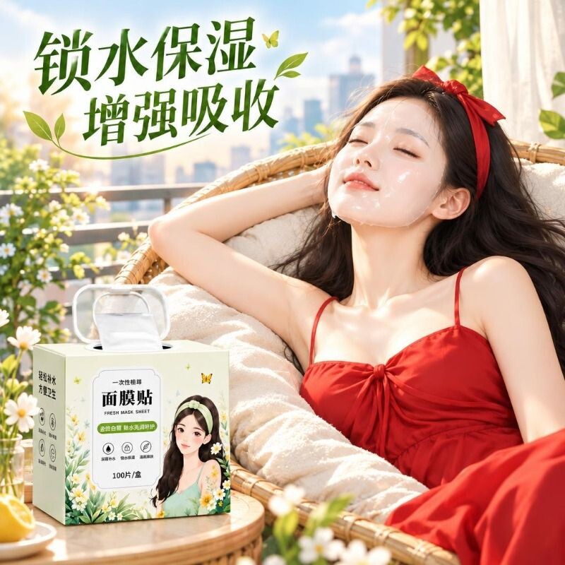 一次性保鲜膜面膜贴美容院专用塑料透明水疗脸面部套装灌肤面膜纸