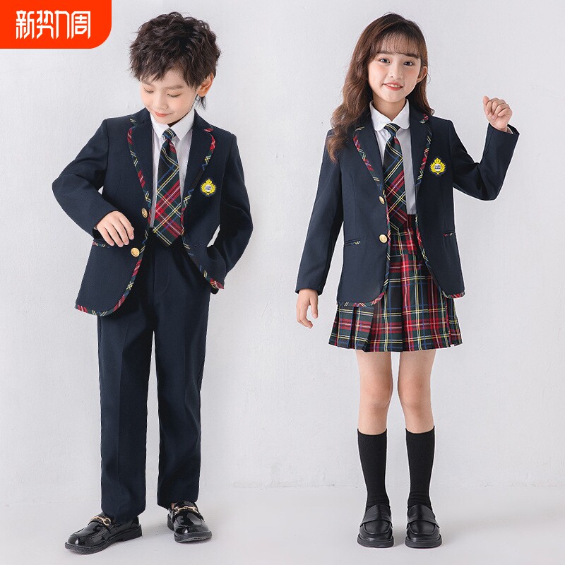 中小学生校服西装套装幼儿园班服园服外套男女童礼服藏青初中校服