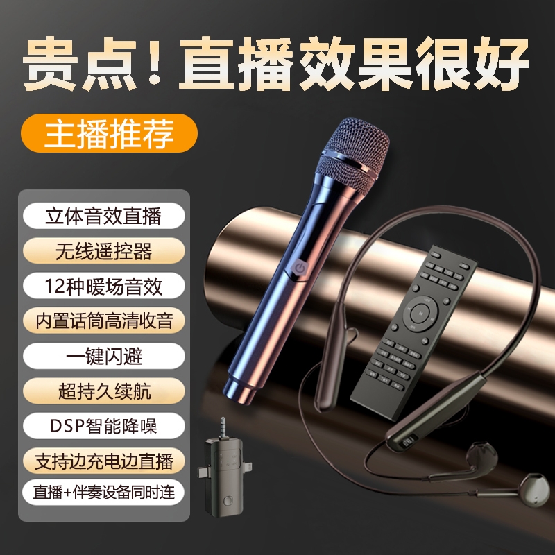 2025无线声卡耳机麦克风一体机主播推荐直播唱歌全民K歌手机通用