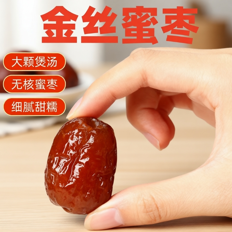 5斤装金丝蜜枣无核煮粥煲汤休闲零食金丝蜜枣粽子蜜饯枣类制品