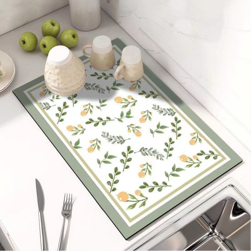 吸水厨房沥水垫台面硅藻泥桌垫水槽防烫桌布隔热水池防滑餐垫速干