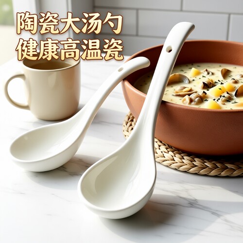 【韩笑】陶瓷汤勺大号长柄勺子
