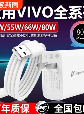 80W瓦超级闪充适用vivos17e/S17充电器快充头S17Pro手机充电头适用于iQOO66W闪充双引擎8A快充延长线2米套装