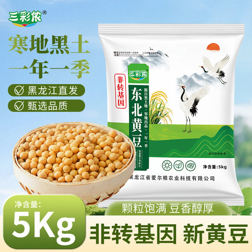 三彩侬东北黄豆新大豆可生豆芽打豆浆当季新豆1/2/5/10斤