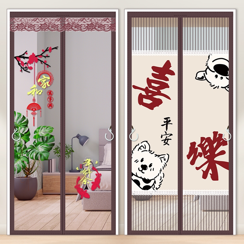 2025新款夏季防蚊纱门磁吸家用卧室纱窗网隔断免打孔魔术贴自装式