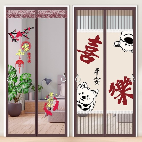 2025新款夏季防蚊纱门磁吸家用卧室纱窗网隔断免打孔魔术贴自装式