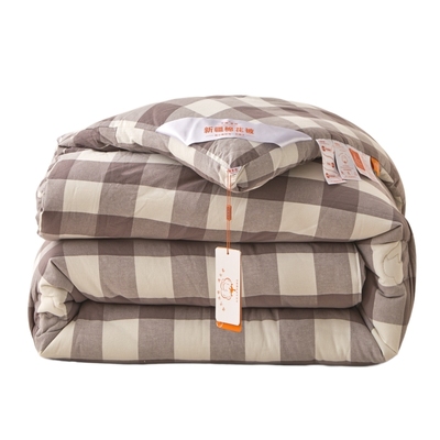 中峰 新疆棉花被子单人被芯150x200cm约8斤  冬被 立体灰中格