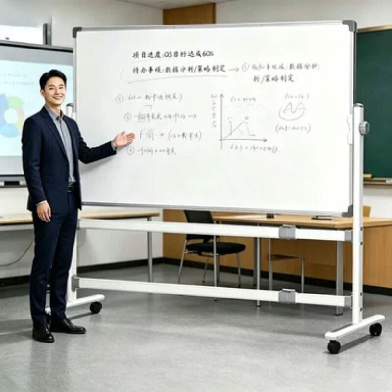 泰玉嘉白板写字板支架式移动黑板商用办公小黑板家用教学双面磁性带轮