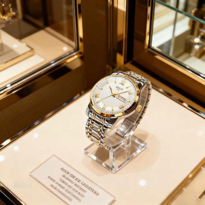 手表男款防水高级感全自动男表数字双日历防水腕表男机械风全自动