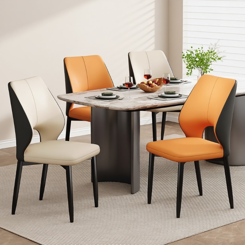 餐椅家用餐桌椅子轻奢高级感餐厅吃饭凳子靠背2025新款铁艺麻将椅