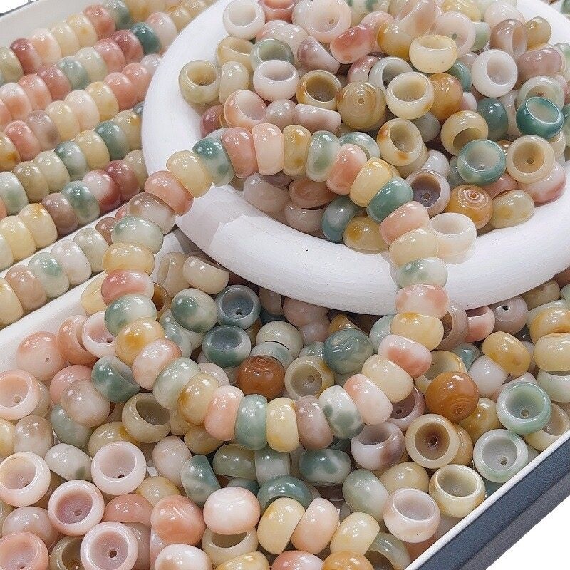 天然花皮碗肠菩提手串散珠子佛珠文玩diy高抛菩提散珠解压手链