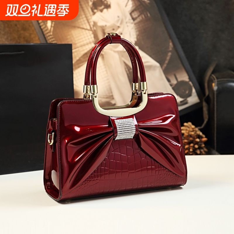 春夏2025新款欧美时尚真皮斜挎手提包中年妈妈包包爆款大容量大气