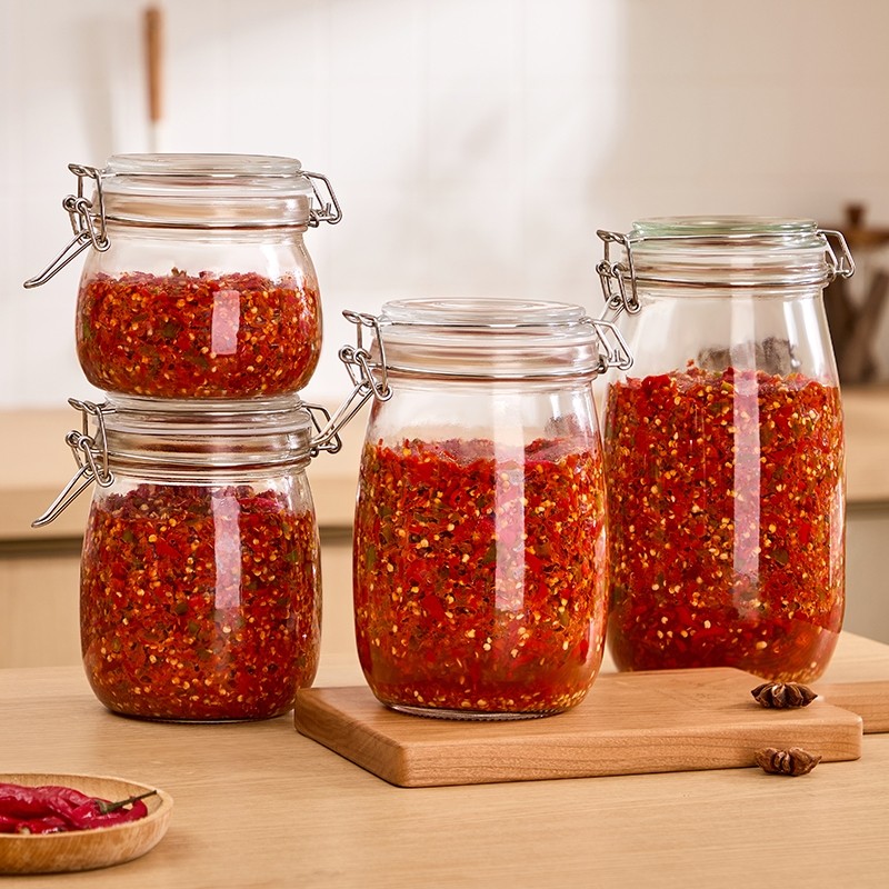 辣椒酱专用罐子装剁椒瓶蒜蓉酱发酵食品级玻璃密封罐家用自制咸菜