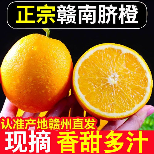 正宗赣南脐橙新鲜橙子当季水果现摘赣州脐橙手剥甜橙多汁整箱包邮