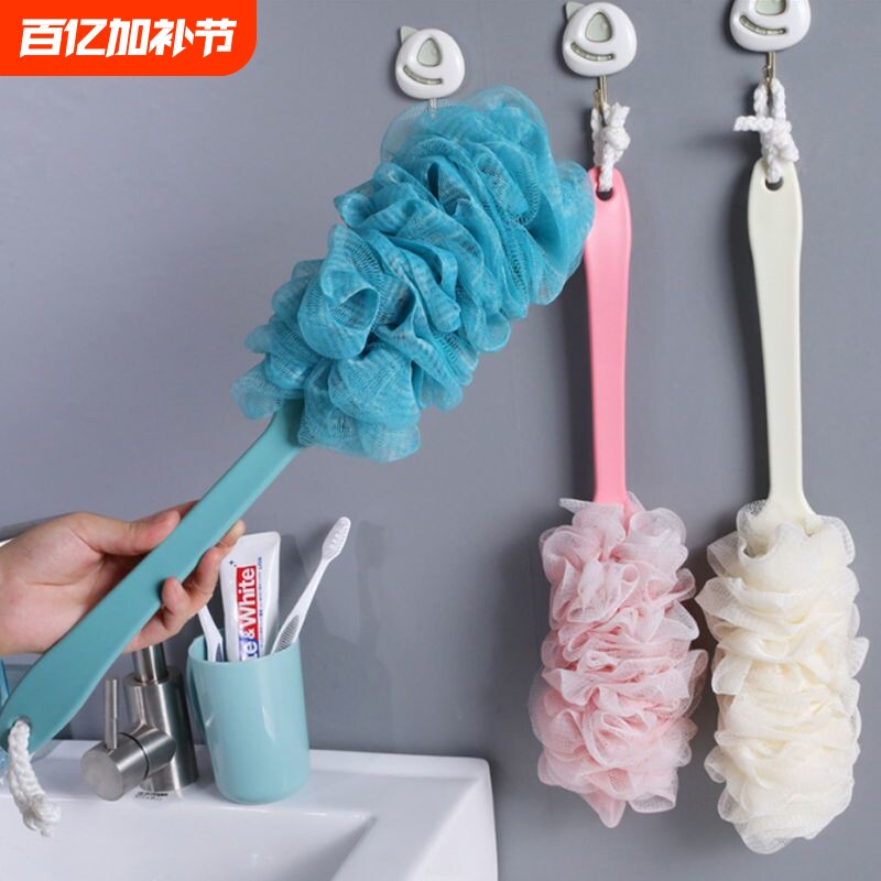 长柄浴花大号洗澡搓背沐浴球成人搓澡神器搓澡巾沐浴软毛浴刷手柄
