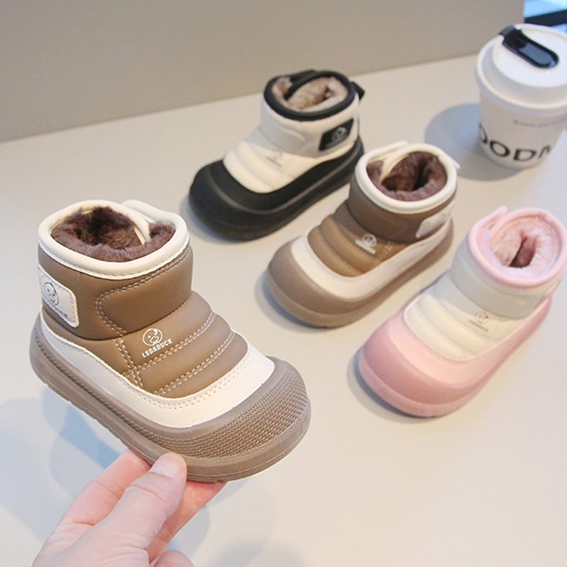 儿童雪地靴男童鞋宝宝棉靴冬季婴儿鞋子女童棉鞋加绒保暖靴子抗寒