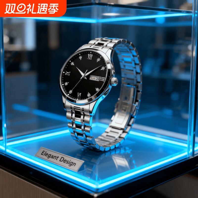 手表瑞士名表正品全自动机械风石英表商务高级感夜光防水时尚钢带