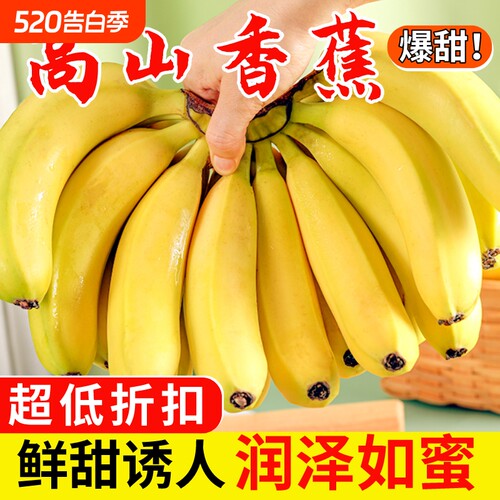 一级果云南高山香蕉当季新鲜水果青蕉特产现摘现发整箱自提送达