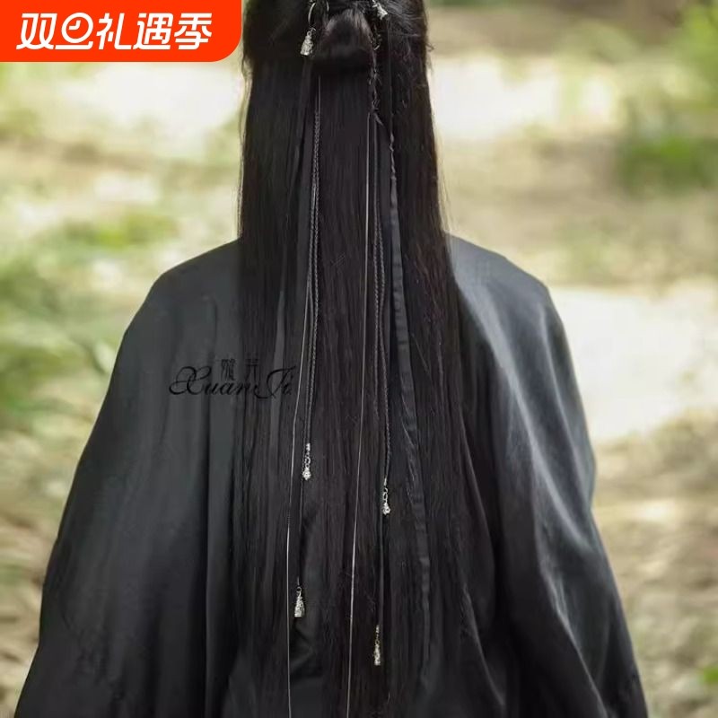 原创古风山鬼花钱束发绳男女头绳发带汉服流苏头饰发饰新中式发簪