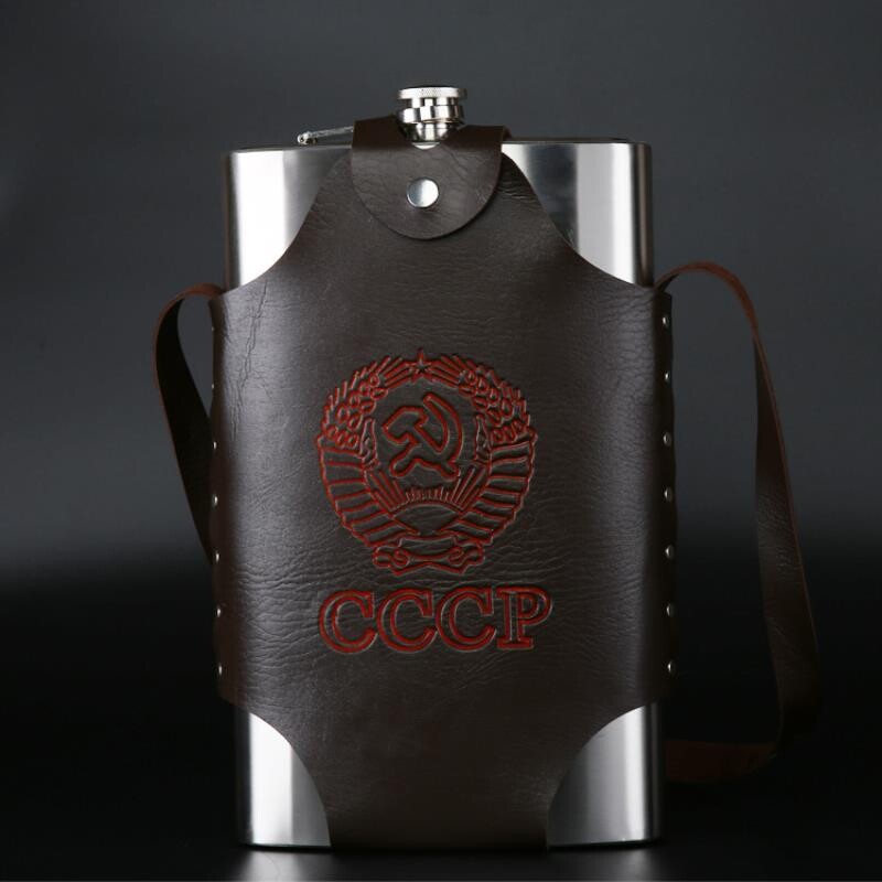 工厂批发64盎司3.5斤户外随身酒瓶不锈钢酒壶金属水壶大容量酒壶