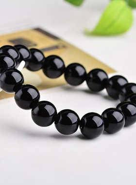 仿黑玛瑙手链女男单圈佛珠念珠散珠玛瑙手串石宝石红玛瑙手链