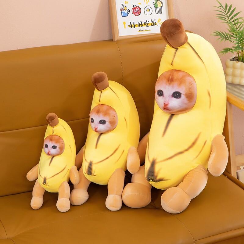 比比拉布玩偶香蕉小猫抽象公仔娃娃抱枕搞怪猎奇生日礼物送男女生图片