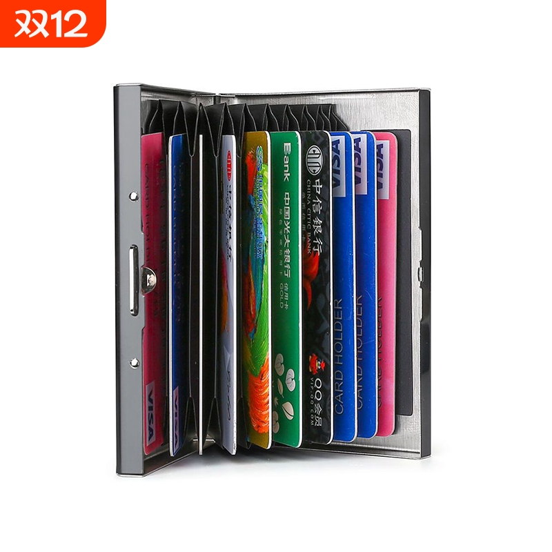 防消磁金属不锈钢防盗刷卡包小巧高档男女卡盒银行卡套卡片夹证件