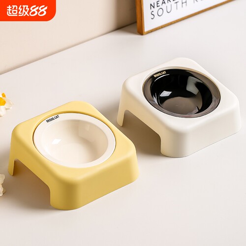 猫碗宠物碗韩国BD飞碟陶瓷可爱ins猫咪罐头吃粮水碗食盆护颈碗架