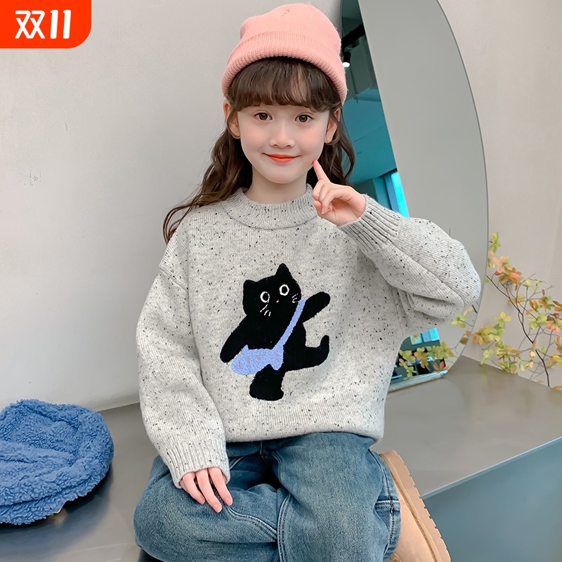 女童毛衣秋冬款打底针织衫上衣