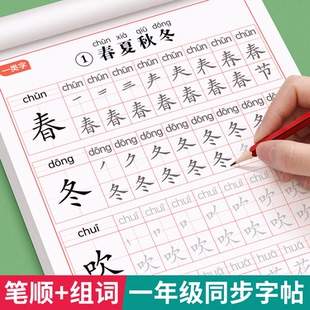 2026新版一年级上册下册练字帖小学生专用人教版语文课本同步练字一二类字识字表硬笔书法笔画笔顺生字组词描红本控笔训练每日一练