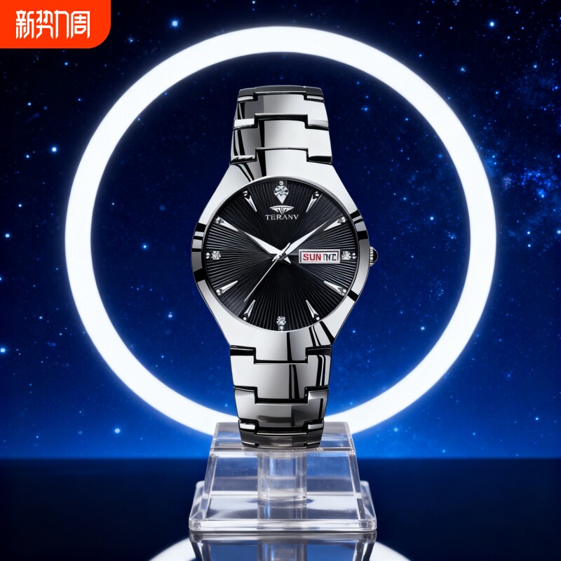 镂空男士手表男正品名牌全自动非机械表钢带男款商务防水石英腕表