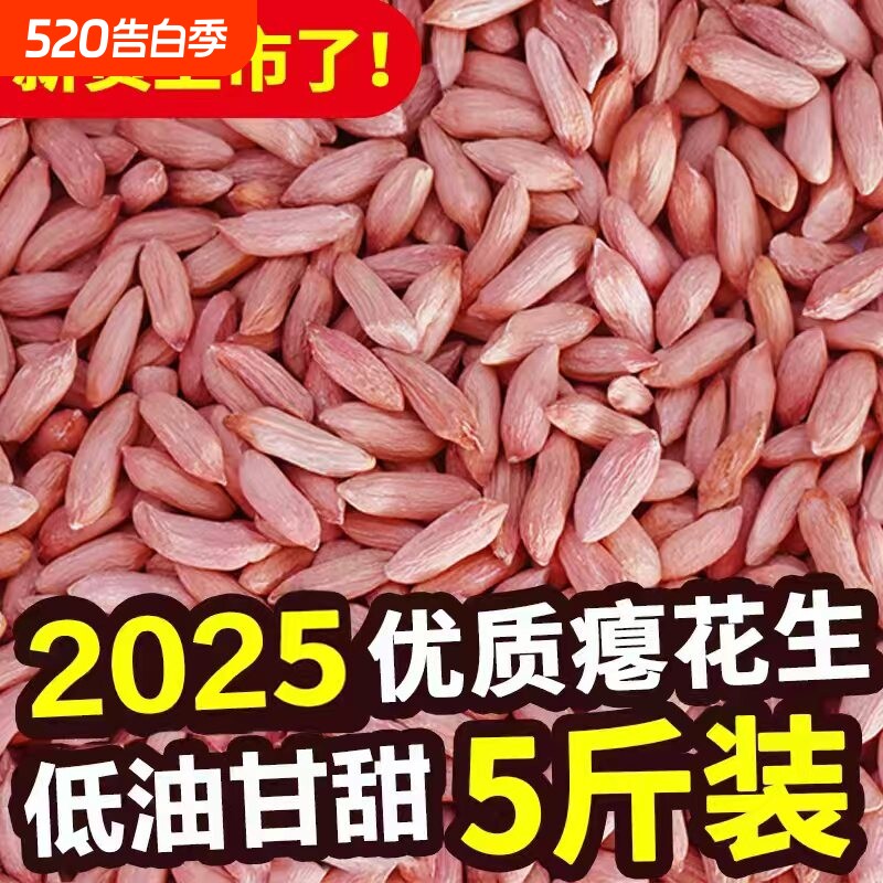 2025山东瘪花生今年新货花生米生小粒花生仁甘甜零食批发瘪子花生
