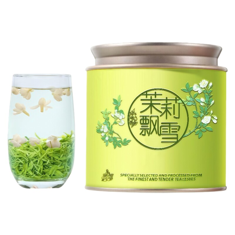 龙跃青云精选茉莉花茶飘雪100g
