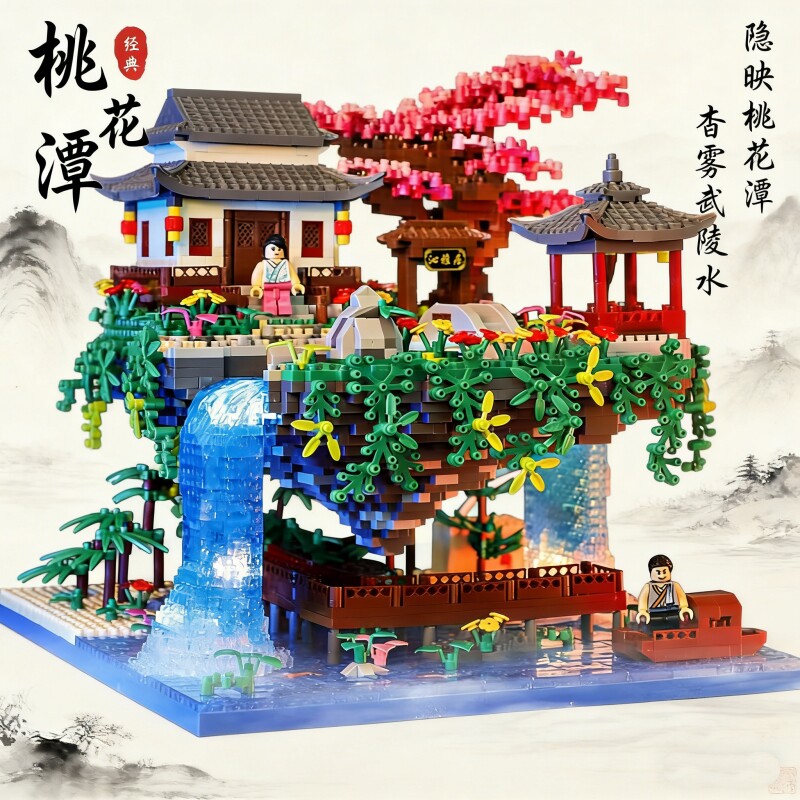 【批发价】桃花潭积木模型图片