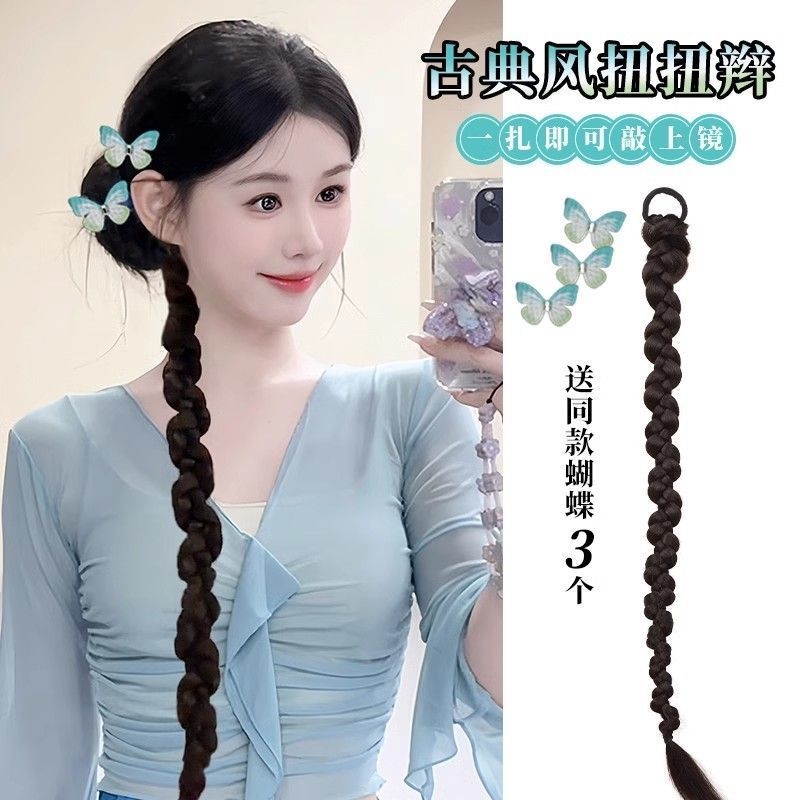 假发辫子女马尾古风汉服