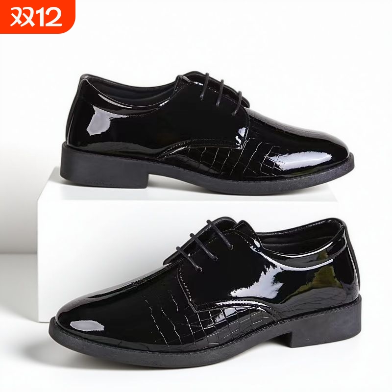 商务正装百搭黑色休闲皮鞋