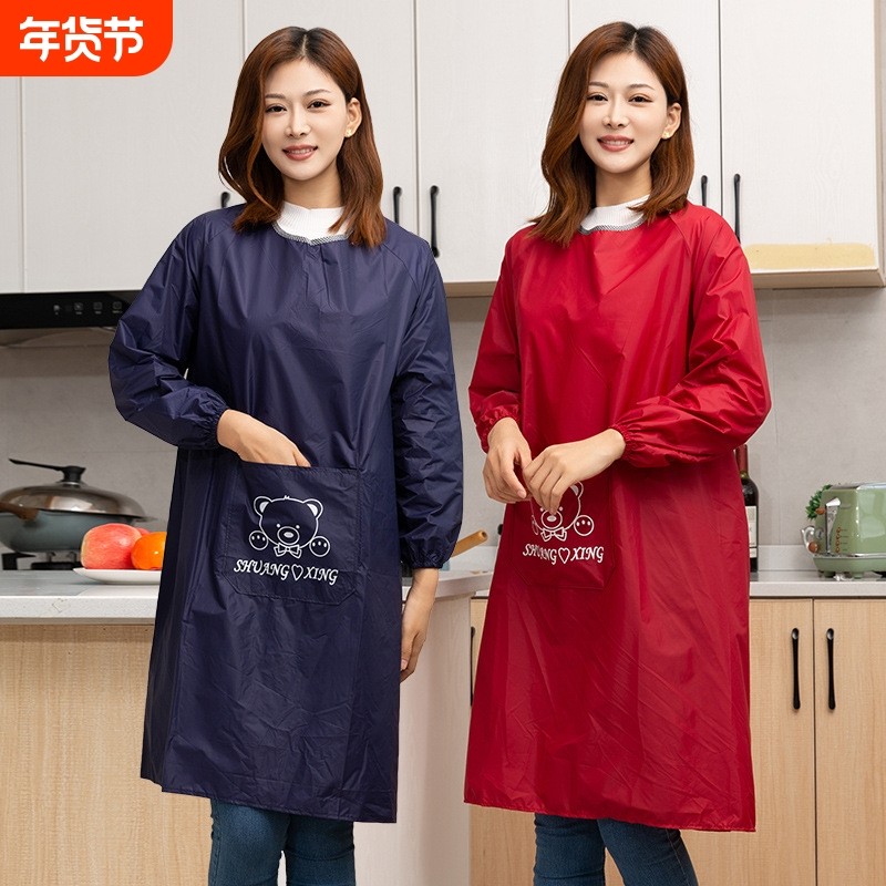 反穿罩衣防水防油长袖围裙新款厨房围裙家用厨房工作男女,家庭/个人清洁工具,围裙套装,淘宝优惠券,粉丝福利购,淘宝优惠卷