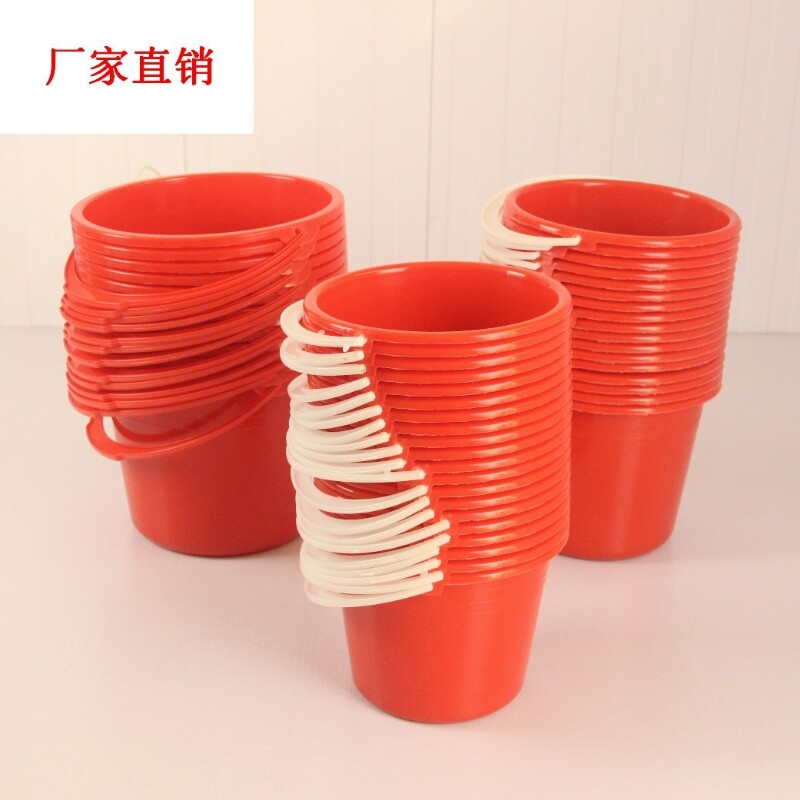 喜蛋小桶调油漆塑料桶摘草莓桶小红桶手提小水桶美术画画洗毛