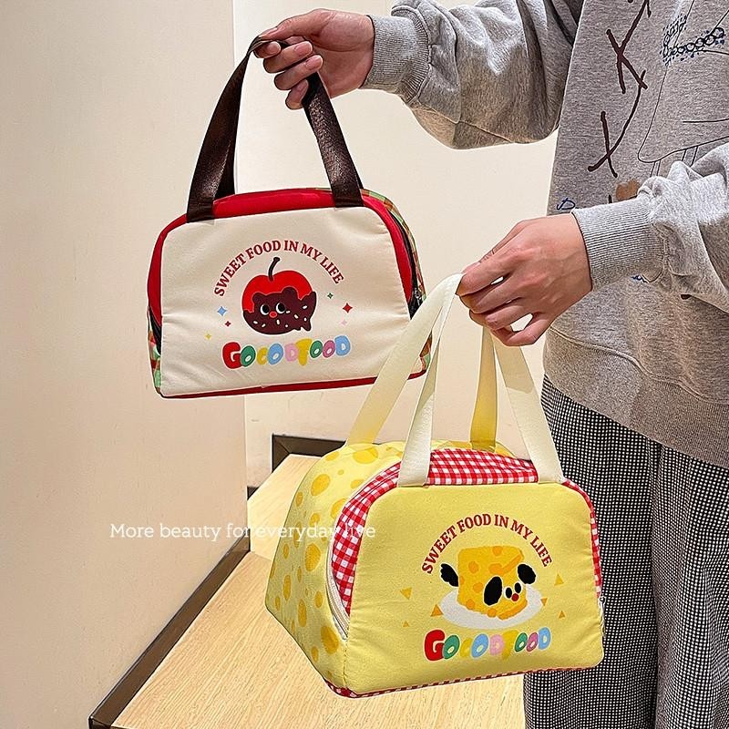 高颜值保温手提饭盒袋饭盒包便当袋子学生上班族带饭餐包加厚铝箔