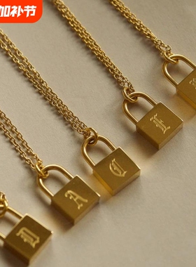 网红ins百搭项链 嘻哈多层不锈钢十字架同心锁项链