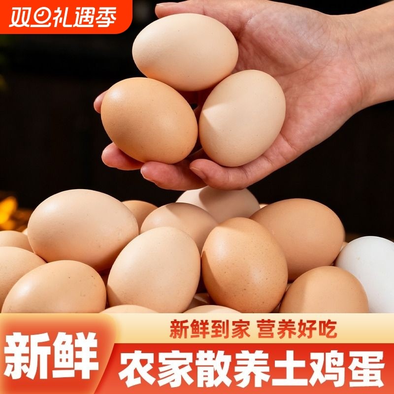 甘肃新鲜土鸡蛋60枚正宗农家散养农村乌柴笨草生鲜鸡蛋 50g/枚