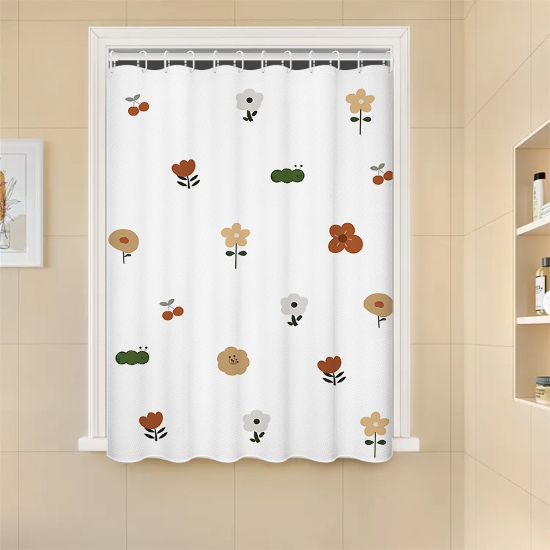 浴室卫生间窗帘免打孔厕所小窗户专用防窥遮挡帘防水防走光帘子布