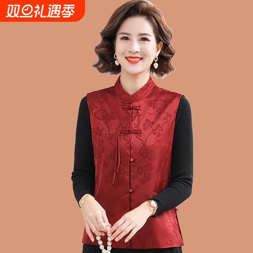 2025春季新款国风马甲中老年上衣