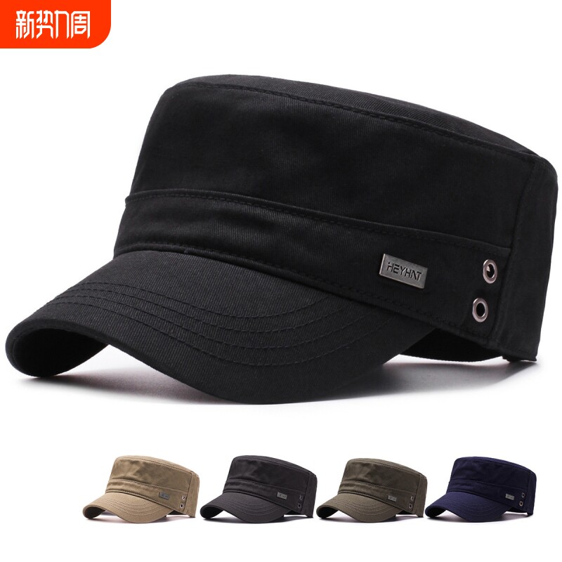 春秋天帽子男士平顶帽薄款透气鸭舌帽中老年人爸爸遮阳帽男帽春夏