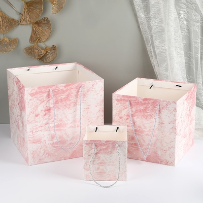 ins风加厚大号手提袋情人节正方形礼品袋蛋糕包装纸袋送礼物袋子