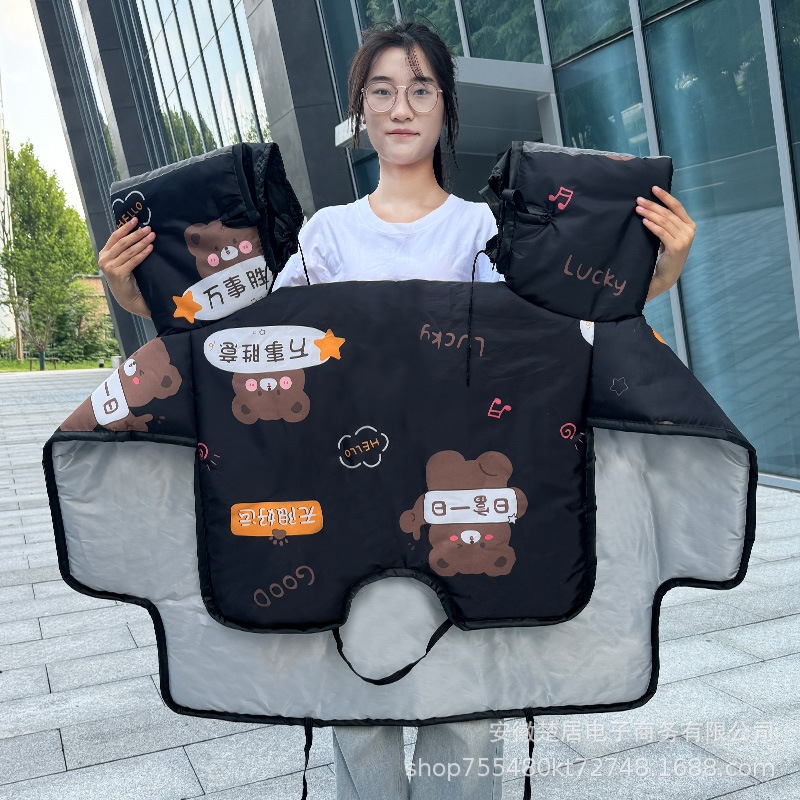 电动车斗篷挡风被中厚款双面防雨水通用春秋电瓶摩托车防风罩D060